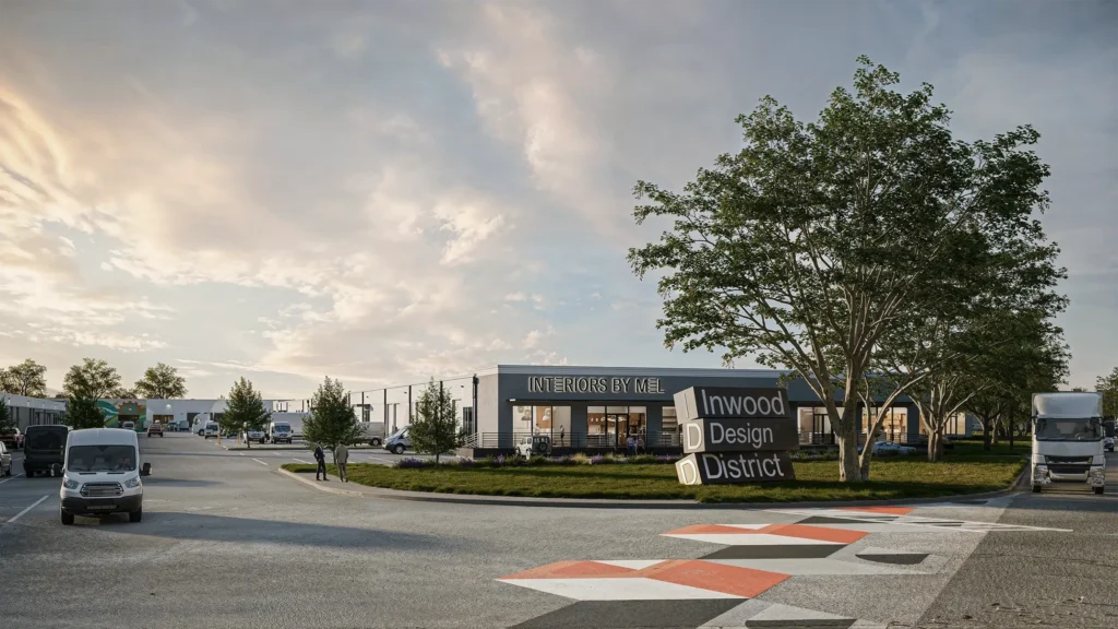 Artist render for Inwood Design District entrance in Dallas Texas